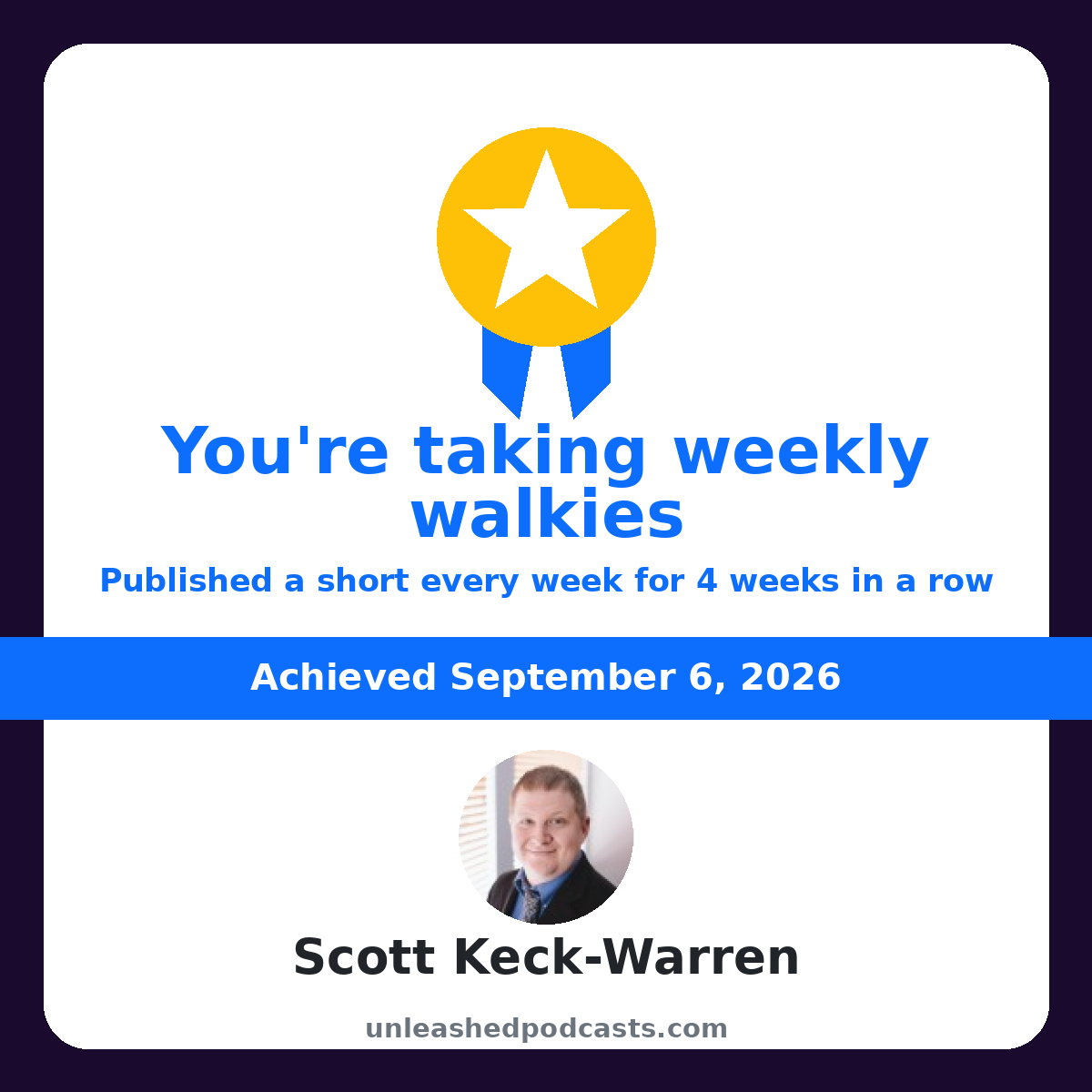 Scott Keck-Warren is taking weekly walkies on UnleashedPodcasts