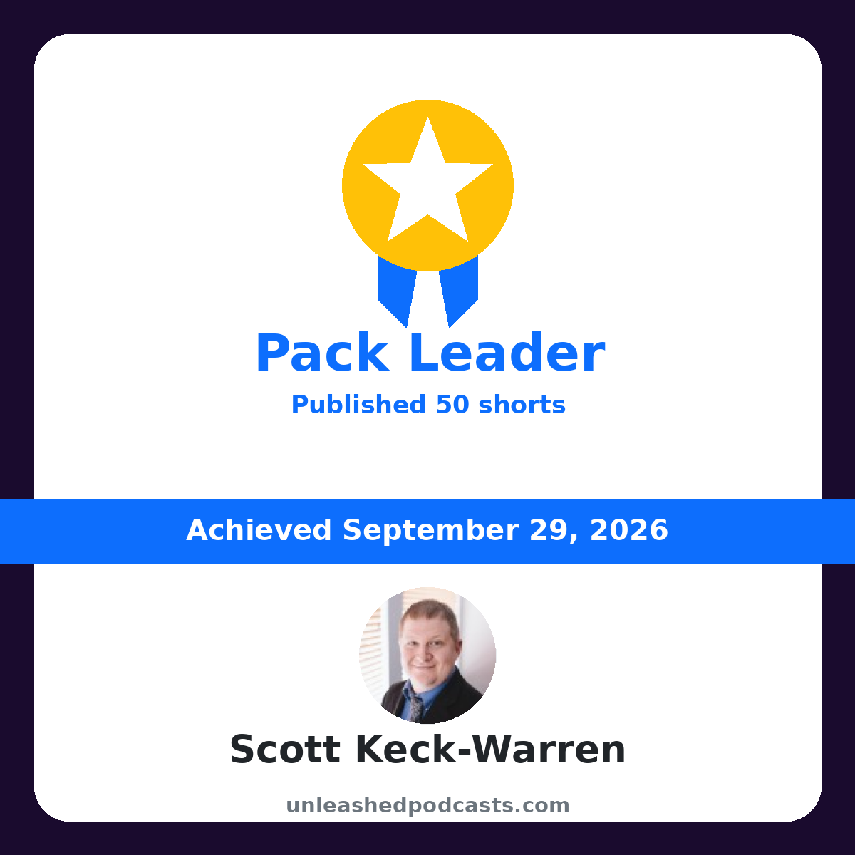 Scott Keck-Warren earned the "Pack Leader" badge on UnleashedPodcasts